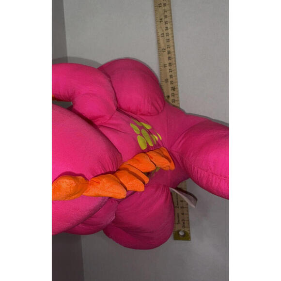 Vintage 1992 Fisher Price Puffalumps Dino Hot Pink T-Rex Dinosaur Plush - Picture 10 of 10